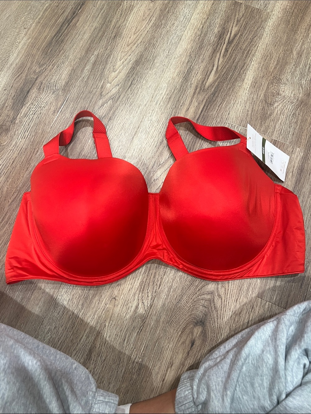 Women's Smooth Red Full-Coverage Underwire Bra
